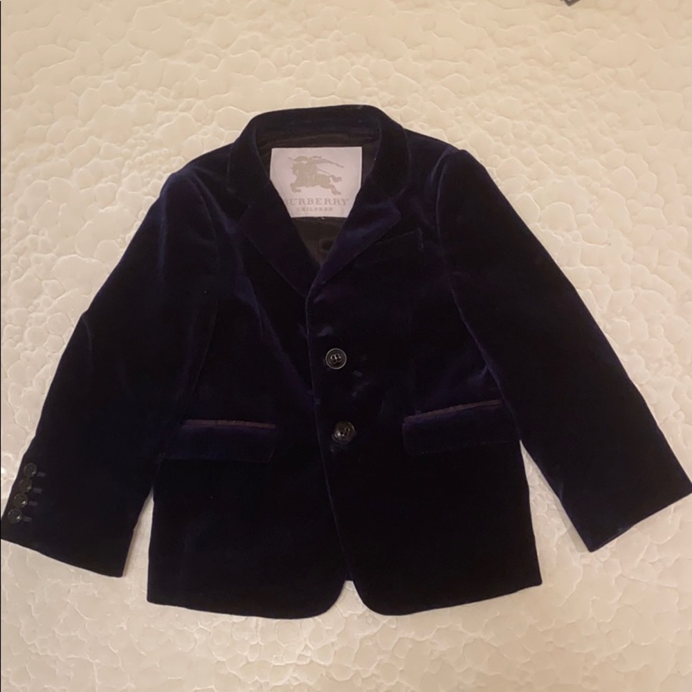 Burberry velvet blazer.